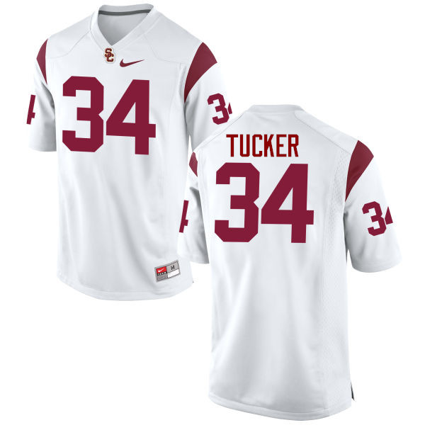 Men #34 Olajuwon Tucker USC Trojans College Football Jerseys-White